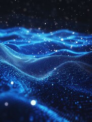 Poster - Blue futuristic technology background with organic motion. Generative AI