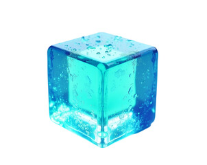 Poster - stylized neon ice cube, a mesmerizing display of vibrant elements and geometric precision for a cont