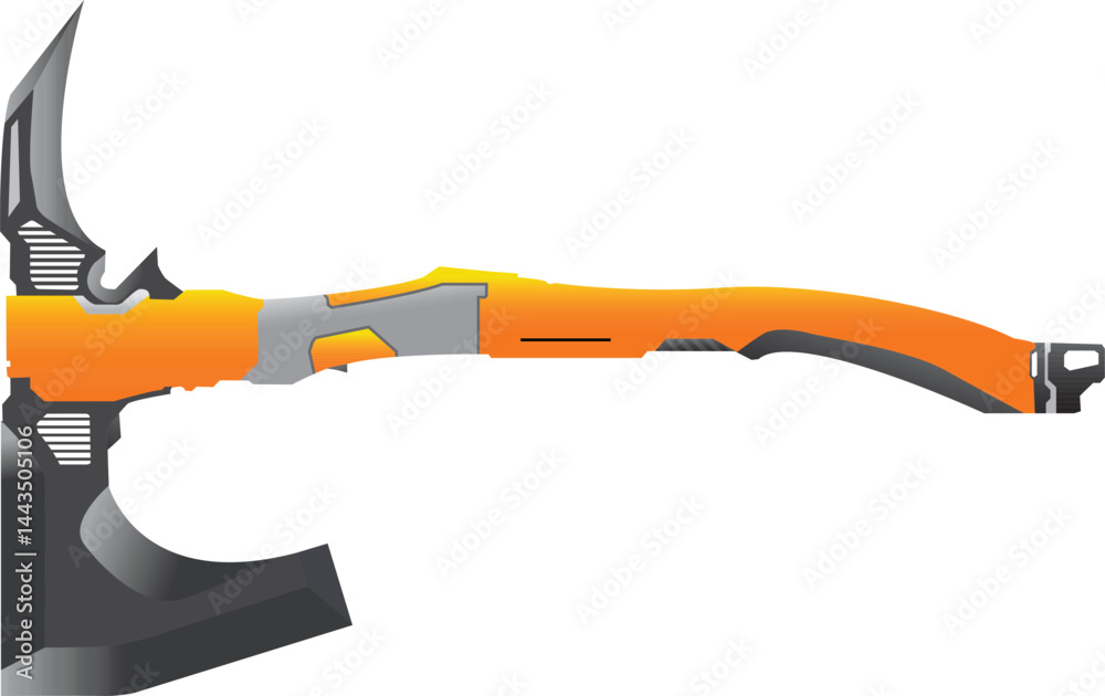 Futuristic Tactical Axe Vector - Sci-Fi Battle Axe Vector Stock Vector ...