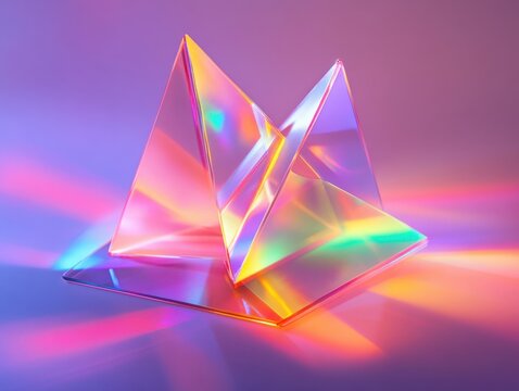 twist fold prism neon streak background