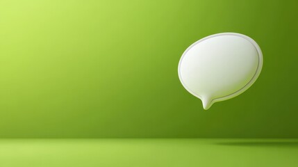 Poster - A vibrant green backdrop highlights a white speech bubble representing communication and conversation in a modern design