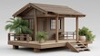 © EvaMur - Rustic charm radiates from this cozy wooden cabin, evoking feelings of peaceful solitude and simple living, perfect for illustrating escapism or vacation concepts.
