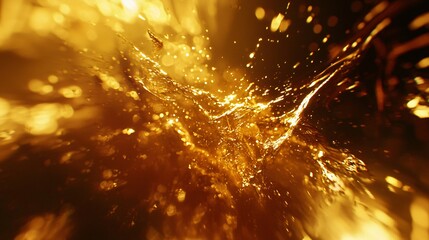 Poster - A striking yellow explosion of light creating a surreal dreamlike scene of golden hour radiance and spectral shapes illuminating the atmosphere
