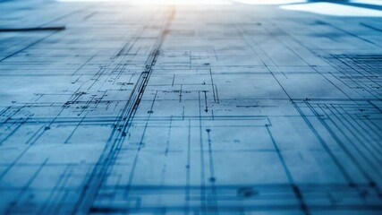 Aufkleber - A detailed view of a blueprints architecture, suitable for presentations or planning purposes