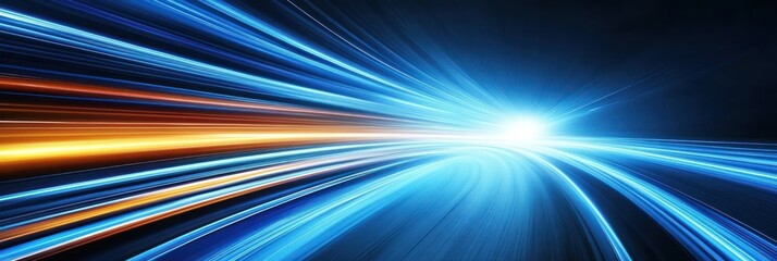 Poster - abstract speed tunnel of light