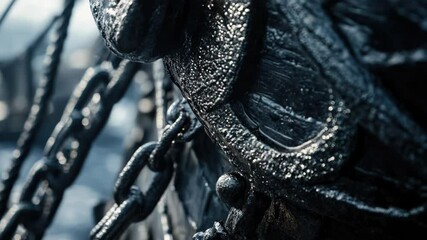 Poster - A close-up shot of a horse's head with a chain wrapped around its neck, suitable for use in editorial or commercial contexts