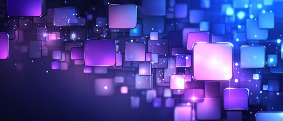 Poster - abstract purple and blue squares background