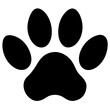 © Suplab_Designer - A black silhouette of a paw print, shown in a simple, flat style