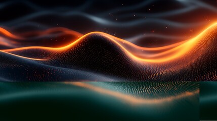 Wall Mural - Abstract glowing waves in futuristic digital setting high resolution hd pictures