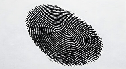 Poster - Detailed Close Up of Fingerprint Scan on White Background for Identification and Security