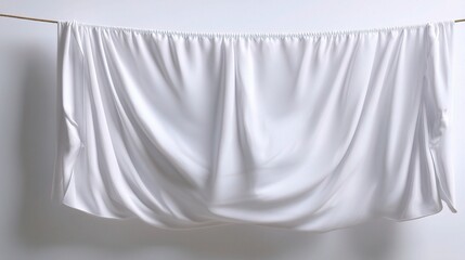 Poster - elegant white fabric draped against a clean background