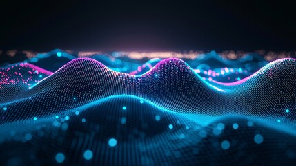 Poster - A mesmerizing wave of light with surreal and dreamlike phosphorescent glow diffusing in an enchanting and otherworldly environment