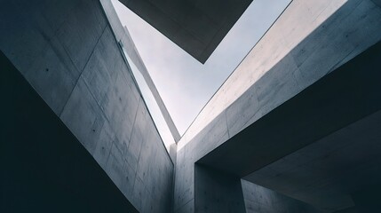 Poster - Abstract View of Modern Architecture with Concrete and Sky