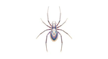 Isolated Iridescent Spider with Intricate Details