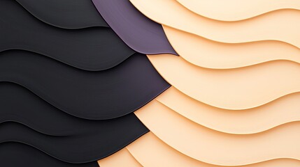 Poster - Abstract Wave Pattern Background with Black Purple and Beige Hues