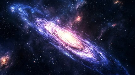 Poster - An enchanting galaxy filled with stars and nebulas creating a breathtaking cosmic display of infinite galaxies in low-key lighting