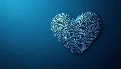Fingerprint Heart - Unique Identity Interlaced with Love. heart-shaped fingerprint pattern illustrates unique tapestry of individual identity, artistically merged with universal symbol of love