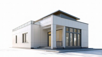 Poster - Modern House Design with Clean Lines and Large Windows Exterior