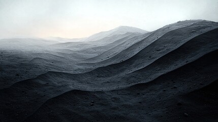 Poster - Dark Grey Hills Rolling into Light Sky