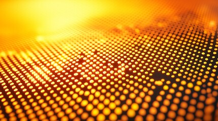 Poster - Radiant yellow light captured in abstract art style with dotted texture and golden hour glow creating a warm and inviting visual scene