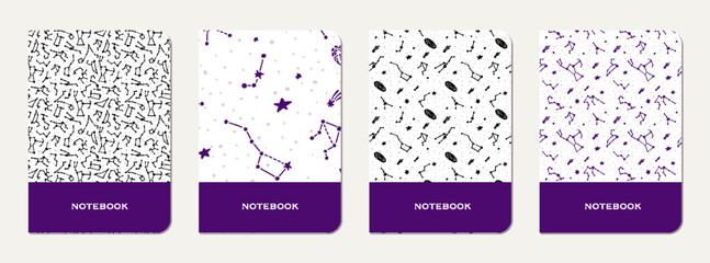 Wall Mural - Exercise book cover with constellations and
