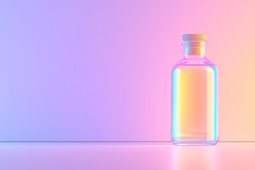 Poster - Glass Bottle with Cork on a Gradient Background