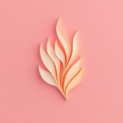 Poster - Layered Paper Cut Flame Design on Pink Background