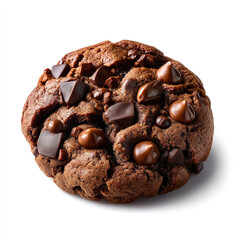 Wall Mural - Rich chocolate cookie with chocolate chips moist texture and delicious appearance perfect for dessert design or food ads isolated on transparent background isolated white background