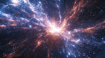Poster - Beautiful star cluster illuminated in cosmic space showcasing the beauty and diversity of celestial bodies in a spotlight effect