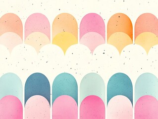 Poster - Pastel Geometric Pattern with Soft Blue and Pink Hues