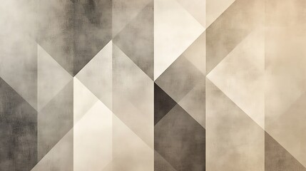 Poster - Abstract geometric background with triangular and rhombus shapes in neutral earth tones with a grunge texture