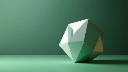 Poster - Abstract 3D shape against green background