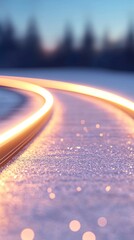 Poster - Shimmering Light Trails on Smooth Dark Surface