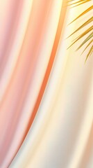Poster - Smooth Soft Cream Fabric Drape with Palm Leaf and Gradient Lighting