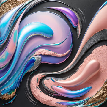smooth 3D abstract waves background design template