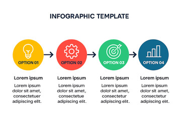 Poster - The vector infographic template for business concepts offers multiple options, such as label circles for content, flowchart, diagram, steps, infographics, chart, and workflow layout illustration