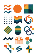 Poster - Vector illustrations for various design purposes, such as logo design, website development, and presentations, are included in this set of abstract graphic design elements, isolated on white
