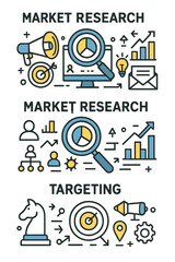 Poster - Thin line modern vector marketing web banners concept’ becomes ‘Modern thin line vector concept for marketing web banners