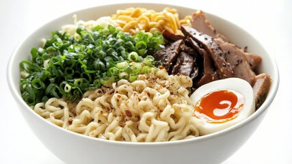 Aufkleber - A warm and savory meal of noodles with meat and mixed vegetables, perfect for any occasion