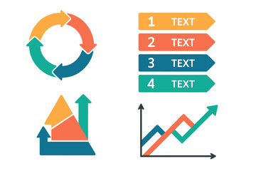 Poster - Infographics set featuring creative vector arrows, diagrams, and graphs