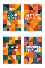 Poster - Cover templates featuring geometric abstract designs can be used for flyers, presentations, brochures, banners, and posters