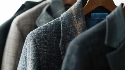 Poster - A rack of suits hanging neatly on a rack, ready for use