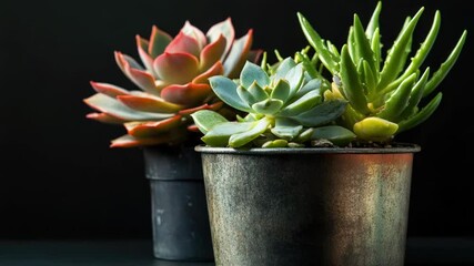 Aufkleber - two small plants sit atop a table, likely indoors