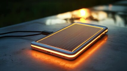 Poster - A solar-powered device sits on a table, ready to harness the sun's energy
