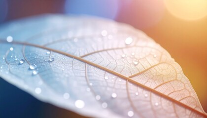 close up of beautiful detail of a leaf with abstract colorful background, graphic resource