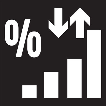 Dollar increase and decrease vector icons. Dollar rise and fall signs