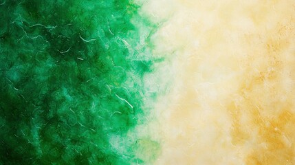 Leinwandbilder -   Green-yellow background photo with white and yellow stripes at bottom