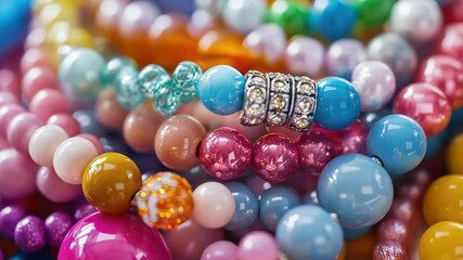 Poster - Close-up of a variety of colorful beads