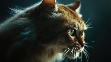 Poster - A cat's face in a close-up shot, mouth open