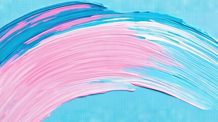 Wall Mural - a vibrant painting of blue and pink waves on a light blue canvas, with a majestic blue sky in the ba
